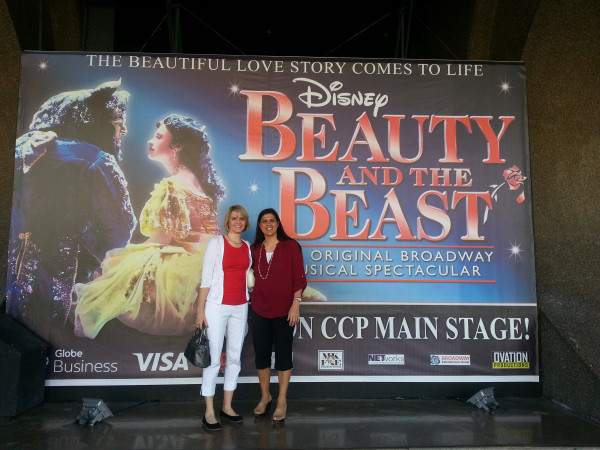 I celebrated my 36th birthday with my aunt by going to see the musical play "Beauty and the Beast".